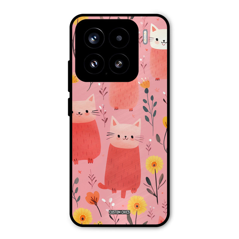 Floral Cat Xiaomi 15 5G Mobile Back Cover - Aesthetic PrintShield Case