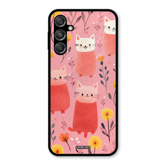 Floral Cat Samsung Galaxy M34 5G Mobile Back Cover - Aesthetic PrintShield Case