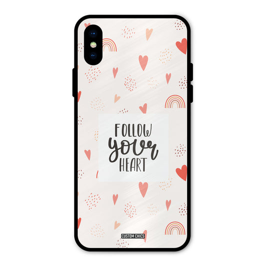 Follow Heart iPhone X Mobile Back Cover - Typography PrintShield Case