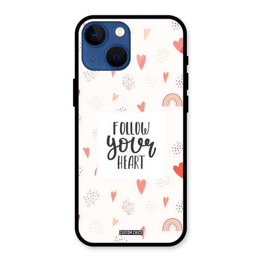 Follow Heart iPhone 13 Mini Mobile Back Cover - Typography PrintShield Case
