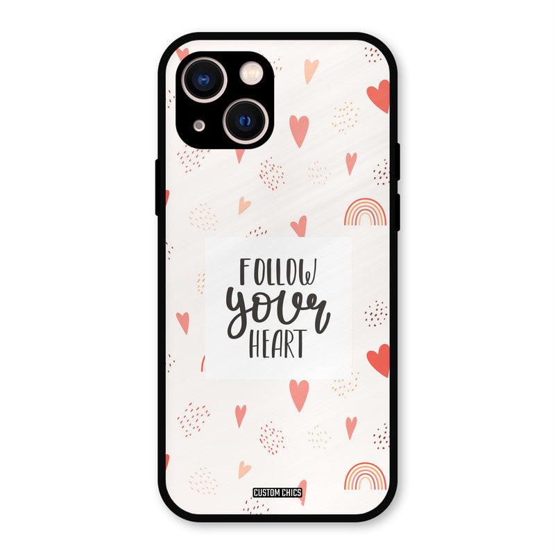 Follow Heart iPhone 13 Mobile Back Cover - Typography PrintShield Case