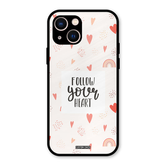 Follow Heart iPhone 13 Mobile Back Cover - Typography PrintShield Case