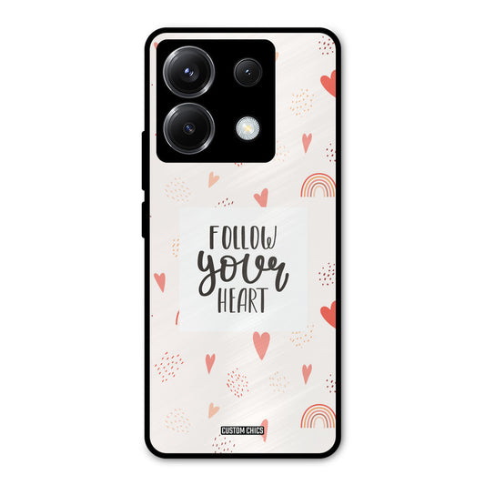 Follow Heart Poco X6 Mobile Back Cover - Typography PrintShield Case