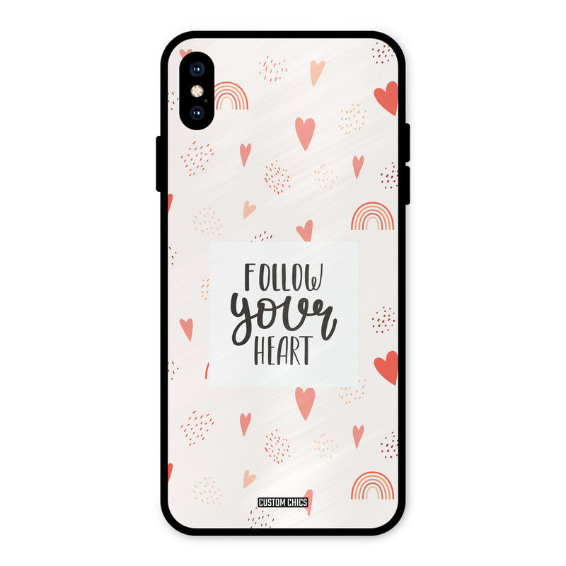 Follow Heart iPhone XS Max Mobile Back Cover - Typography PrintShield Case