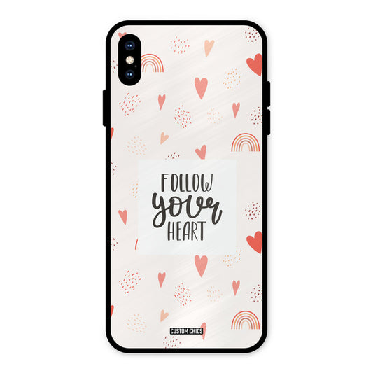 Follow Heart iPhone XS Max Mobile Back Cover - Typography PrintShield Case