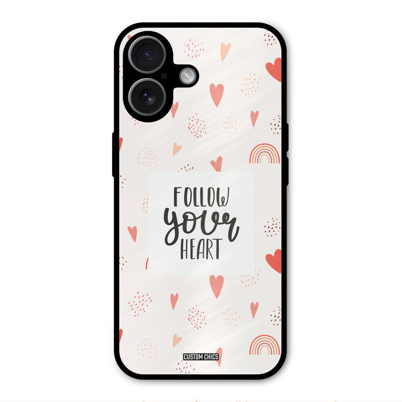 Follow Heart iPhone 17 Mobile Back Cover - Typography PrintShield Case
