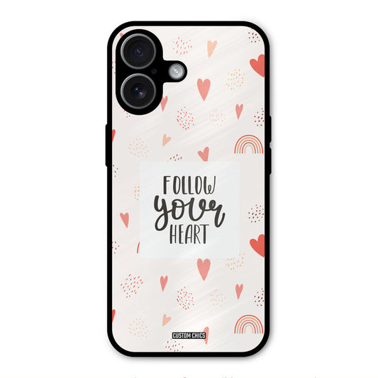 Follow Heart iPhone 17 Mobile Back Cover - Typography PrintShield Case