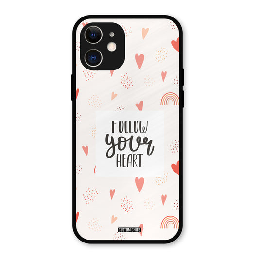 Follow Heart iPhone 12 Mobile Back Cover - Typography PrintShield Case