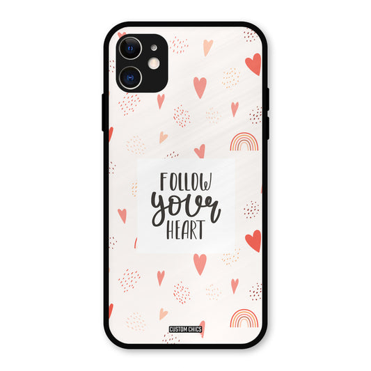 Follow Heart iPhone 11 Mobile Back Cover - Typography PrintShield Case