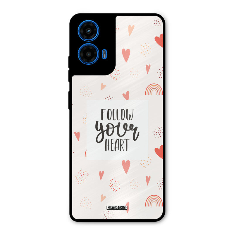 Follow Heart Moto G45 Mobile Back Cover - Typography PrintShield Case