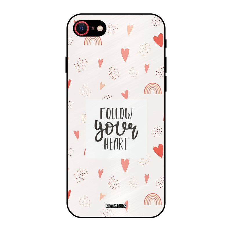 Follow Heart iPhone SE 2020 Mobile Back Cover - Typography PrintShield Case