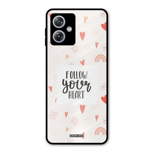 Follow Heart Moto G54 Mobile Back Cover - Typography PrintShield Case