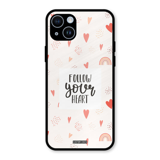 Follow Heart iPhone 14 Plus Mobile Back Cover - Typography PrintShield Case