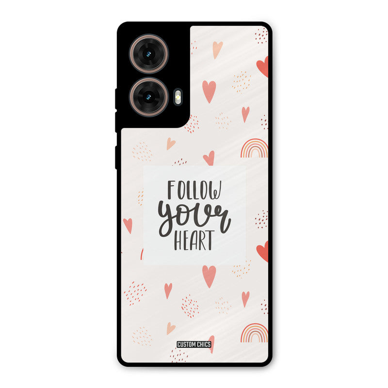 Follow Heart Moto G85 Mobile Back Cover - Typography PrintShield Case