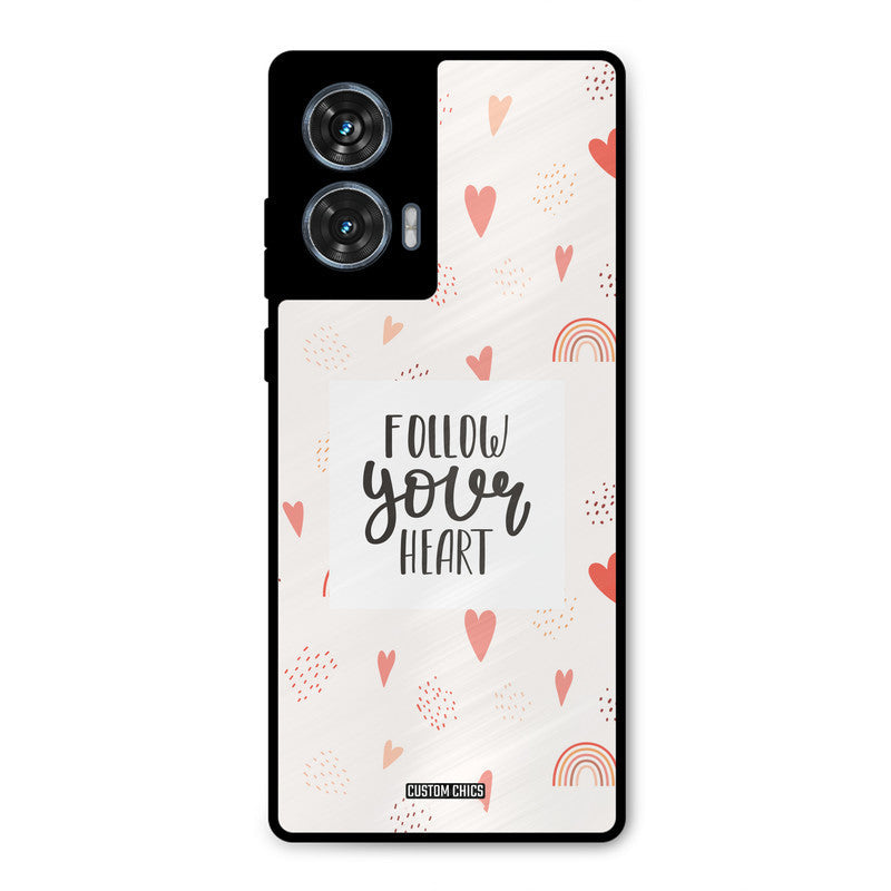 Follow Heart Moto G96 Mobile Back Cover - Typography PrintShield Case