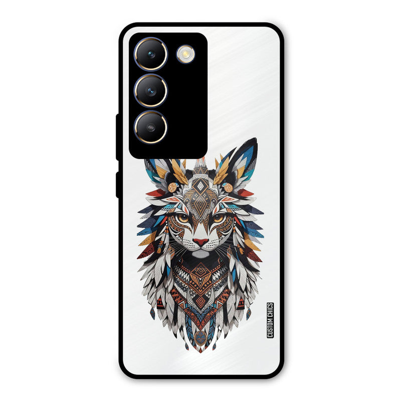 Furry Cat Face Vivo Y200e Mobile Back Cover - Cute PrintShield Case