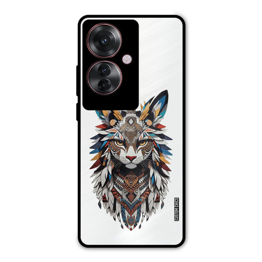 Furry Cat Face Oppo F25 Pro Mobile Back Cover - Cute PrintShield Case