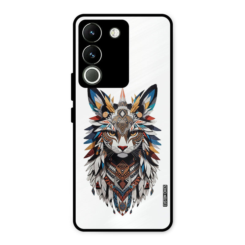 Furry Cat Face Vivo Y200 Mobile Back Cover - Cute PrintShield Case