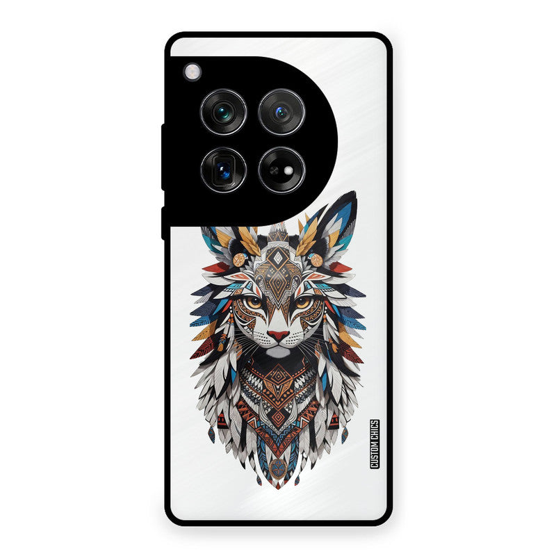 Furry Cat Face OnePlus 12 Mobile Back Cover - Cute PrintShield Case