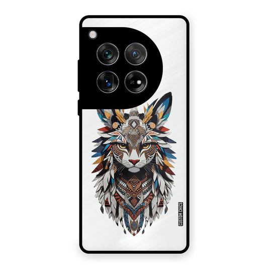 Furry Cat Face OnePlus 12 Mobile Back Cover - Cute PrintShield Case