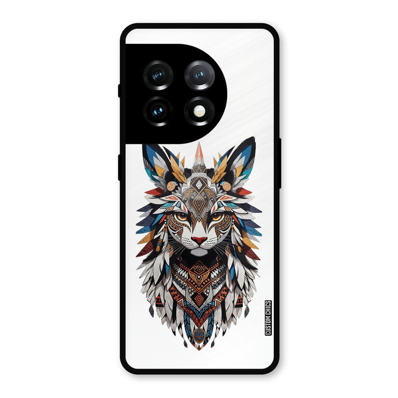 Furry Cat Face OnePlus 11 Mobile Back Cover - Cute PrintShield Case