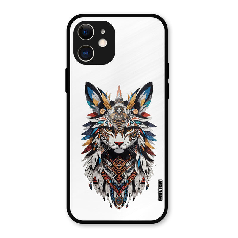 Furry Cat Face iPhone 12 Mobile Back Cover - Cute PrintShield Case