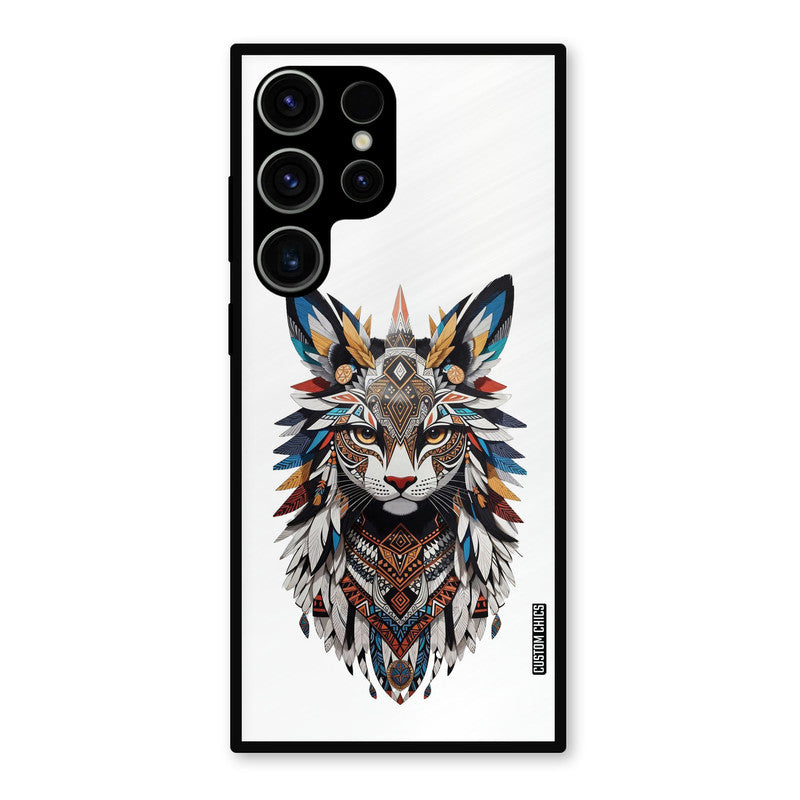 Furry Cat Face Samsung Galaxy S23 Ultra Mobile Back Cover - Cute PrintShield Case