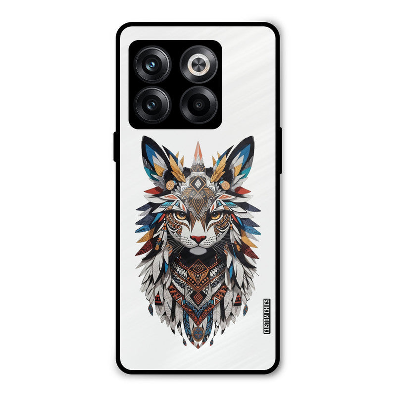 Furry Cat Face Oneplus 10T Mobile Back Cover - Cute PrintShield Case