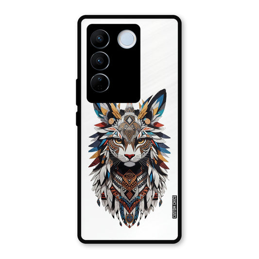 Furry Cat Face Vivo V27 Pro Mobile Back Cover - Cute PrintShield Case