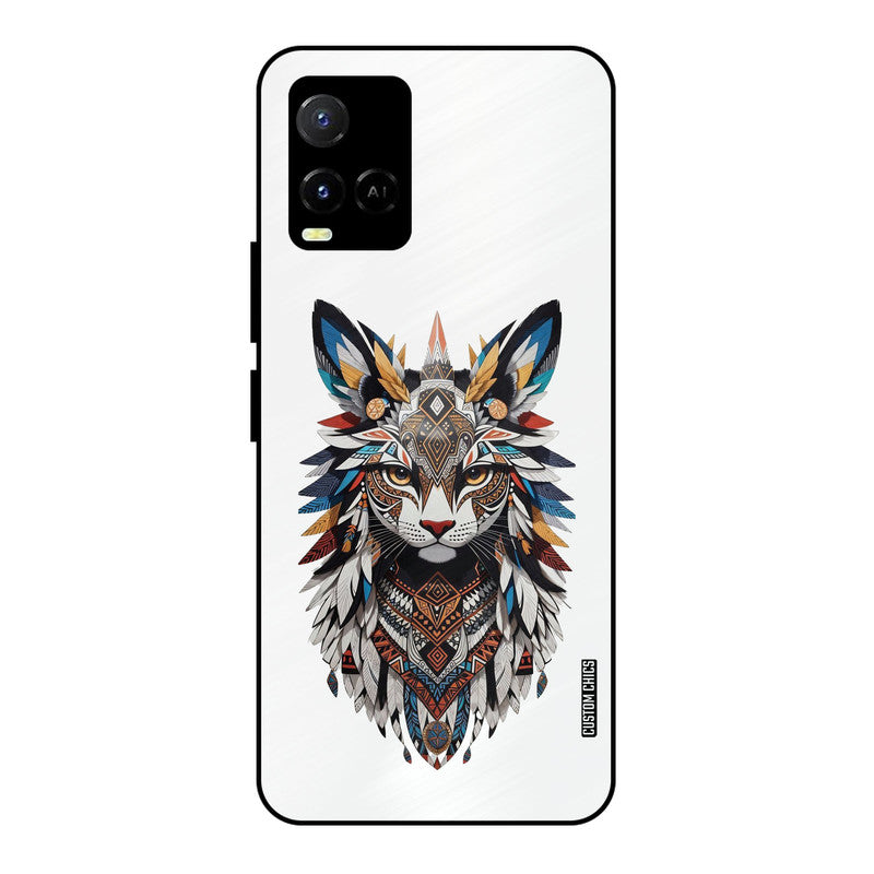 Furry Cat Face Vivo Y33s Mobile Back Cover - Cute PrintShield Case