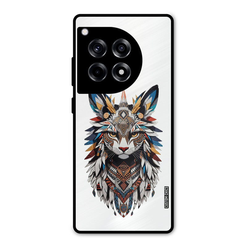 Furry Cat Face OnePlus 12R Mobile Back Cover - Cute PrintShield Case