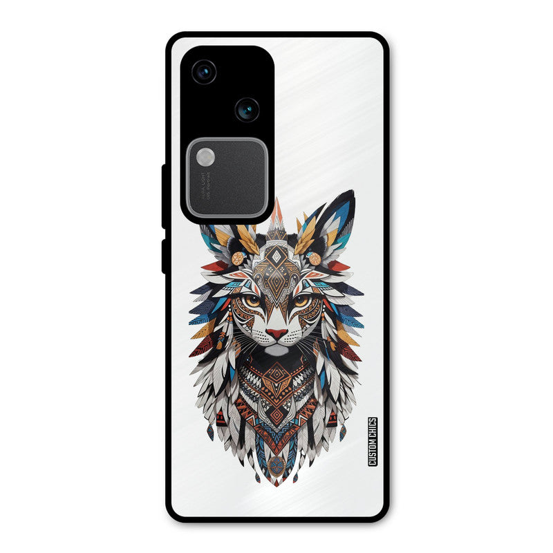 Furry Cat Face Vivo V30 Mobile Back Cover - Cute PrintShield Case