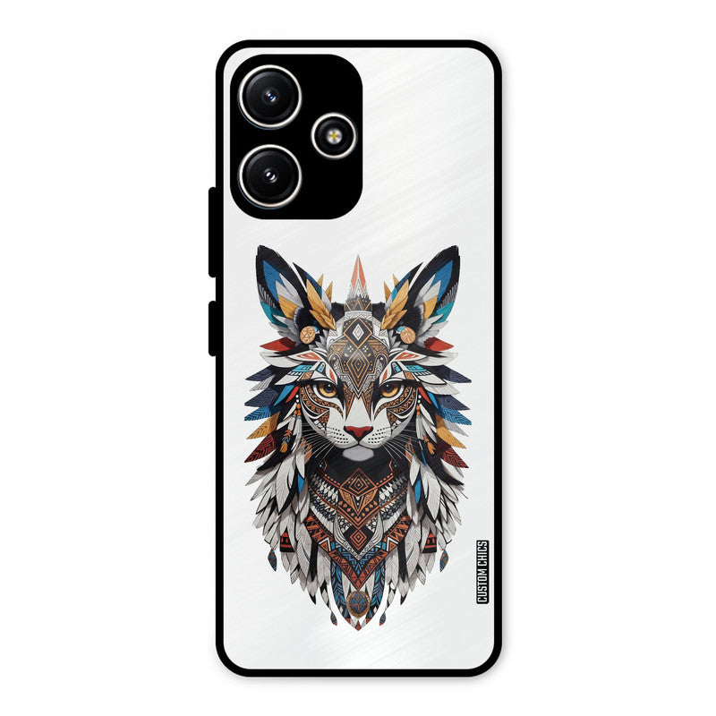 Furry Cat Face Redmi 12 5G Mobile Back Cover - Cute PrintShield Case