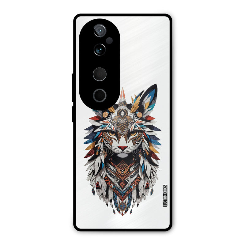 Furry Cat Face Vivo V40 Mobile Back Cover - Cute PrintShield Case