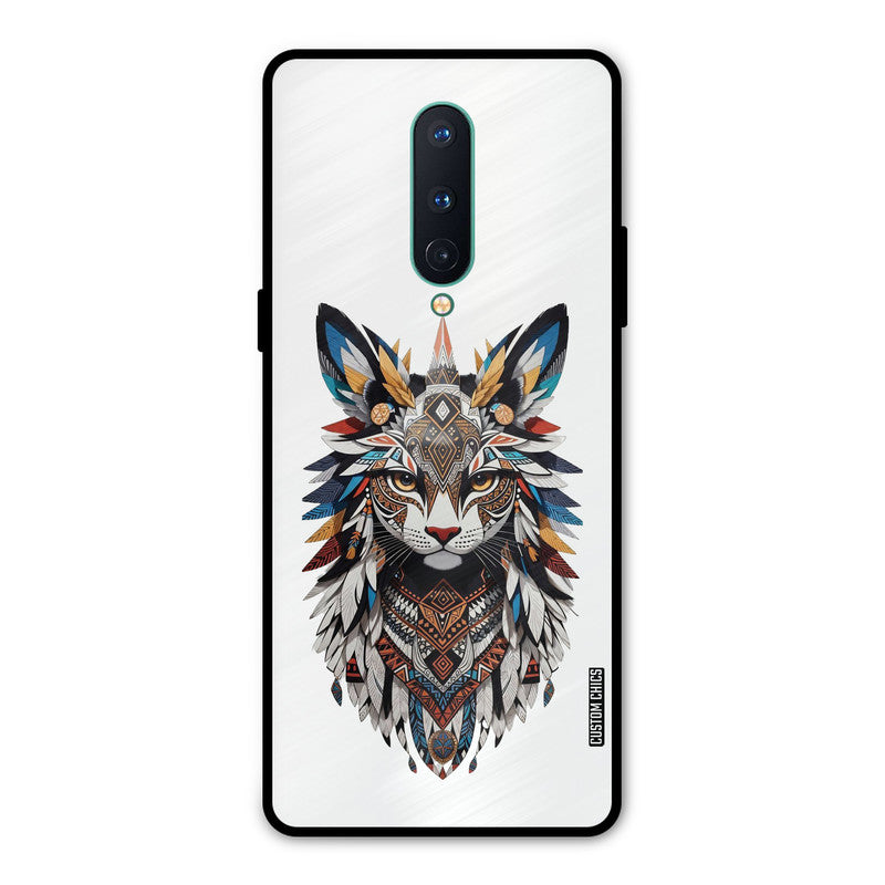Furry Cat Face Oneplus 8 Mobile Back Cover - Cute PrintShield Case