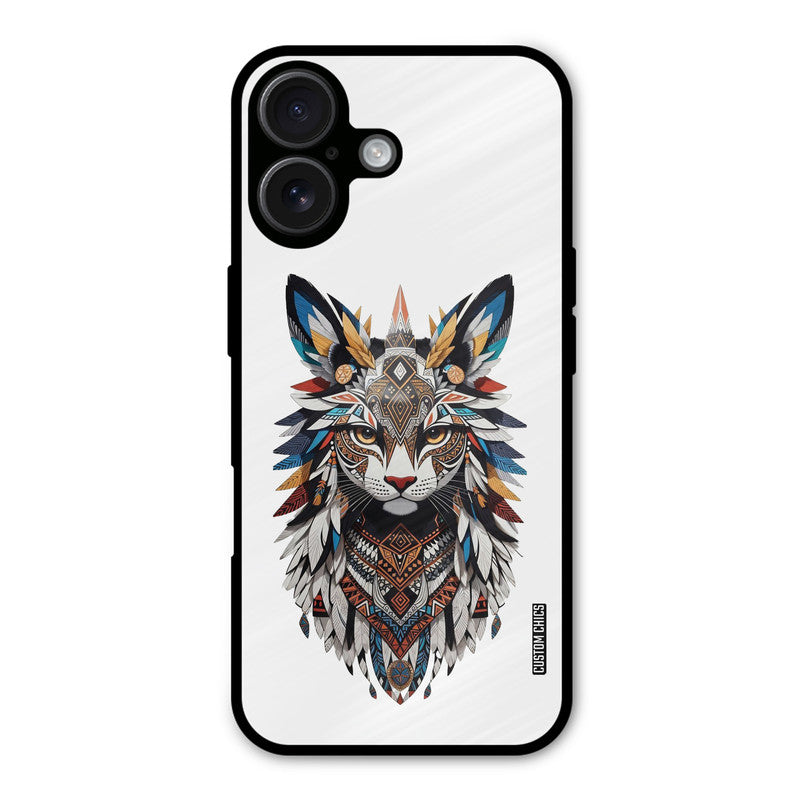 Furry Cat Face iPhone 16 Plus Mobile Back Cover - Cute PrintShield Case