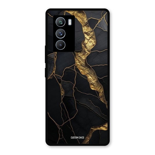 Golden Black Stone iQOO 9SE Mobile Back Cover - Aesthetic PrintShield Case