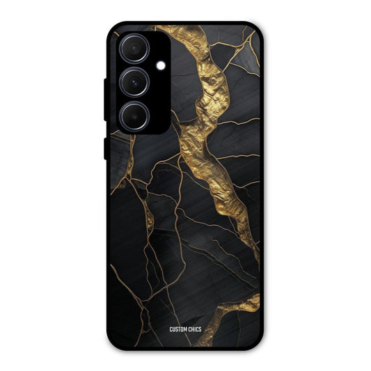 Golden Black Stone Samsung Galaxy A35 5G Mobile Back Cover - Aesthetic PrintShield Case