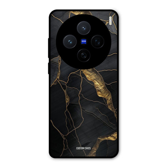 Golden Black Stone Vivo X200 Mobile Back Cover - Aesthetic PrintShield Case