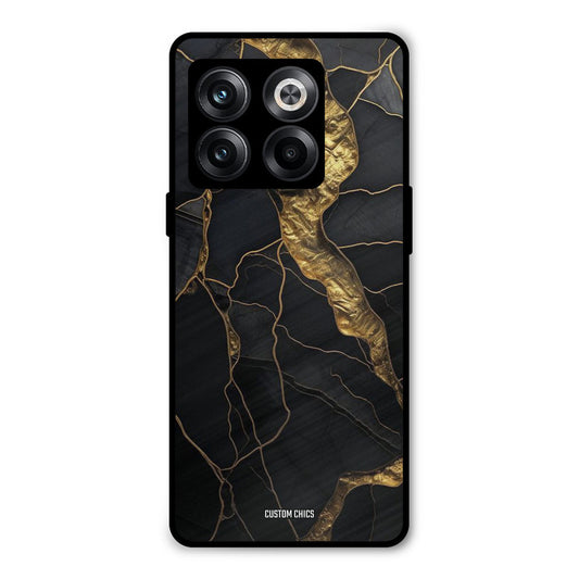 Golden Black Stone Oneplus 10T Mobile Back Cover - Aesthetic PrintShield Case