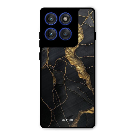 Golden Black Stone Motorola Edge 60 Pro Mobile Back Cover - Aesthetic PrintShield Case