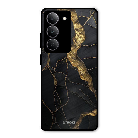 Golden Black Stone Realme 14x Mobile Back Cover - Aesthetic PrintShield Case