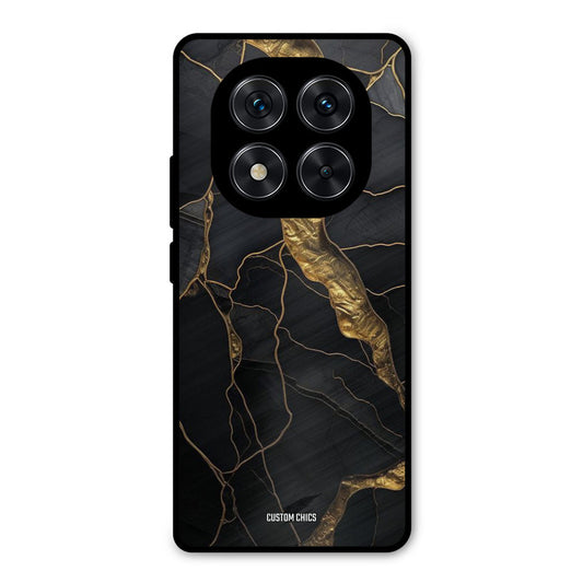 Golden Black Stone Redmi Note 14 Pro Mobile Back Cover - Aesthetic PrintShield Case