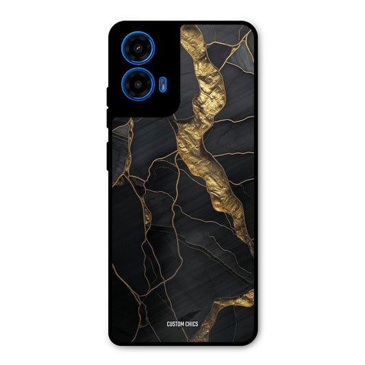 Golden Black Stone Moto G45 Mobile Back Cover - Aesthetic PrintShield Case