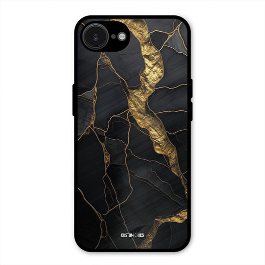 Golden Black Stone iPhone 16e Mobile Back Cover - Aesthetic PrintShield Case