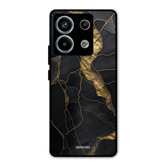 Golden Black Stone Redmi Note 13 Pro 5G Mobile Back Cover - Aesthetic PrintShield Case