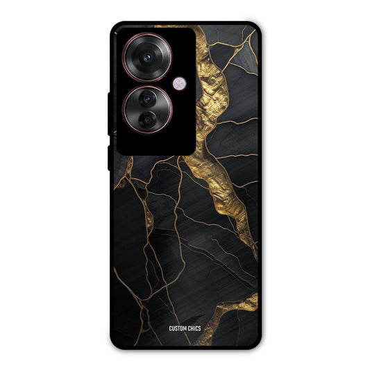 Golden Black Stone Oppo F25 Pro Mobile Back Cover - Aesthetic PrintShield Case