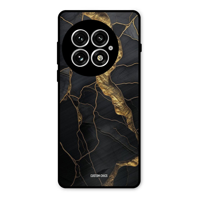 Golden Black Stone Oneplus 13 Mobile Back Cover - Aesthetic PrintShield Case