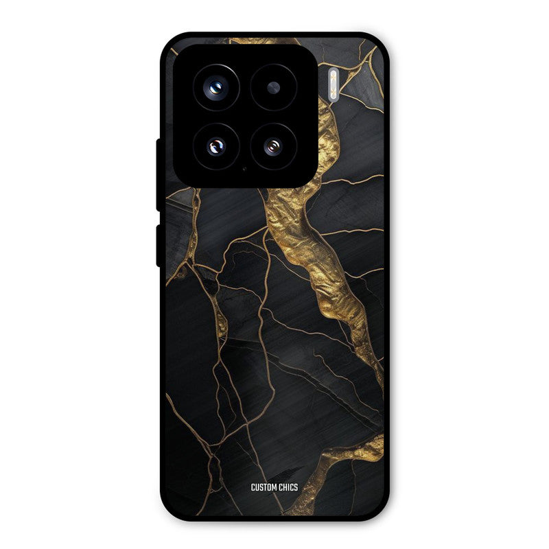 Golden Black Stone Xiaomi 15 5G Mobile Back Cover - Aesthetic PrintShield Case