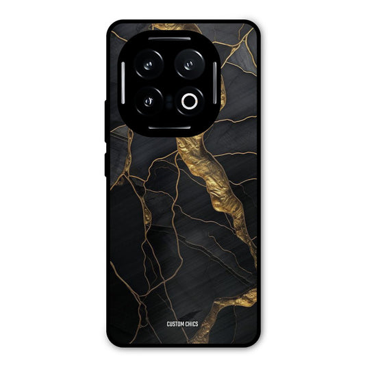 Golden Black Stone iQOO 13 Mobile Back Cover - Aesthetic PrintShield Case